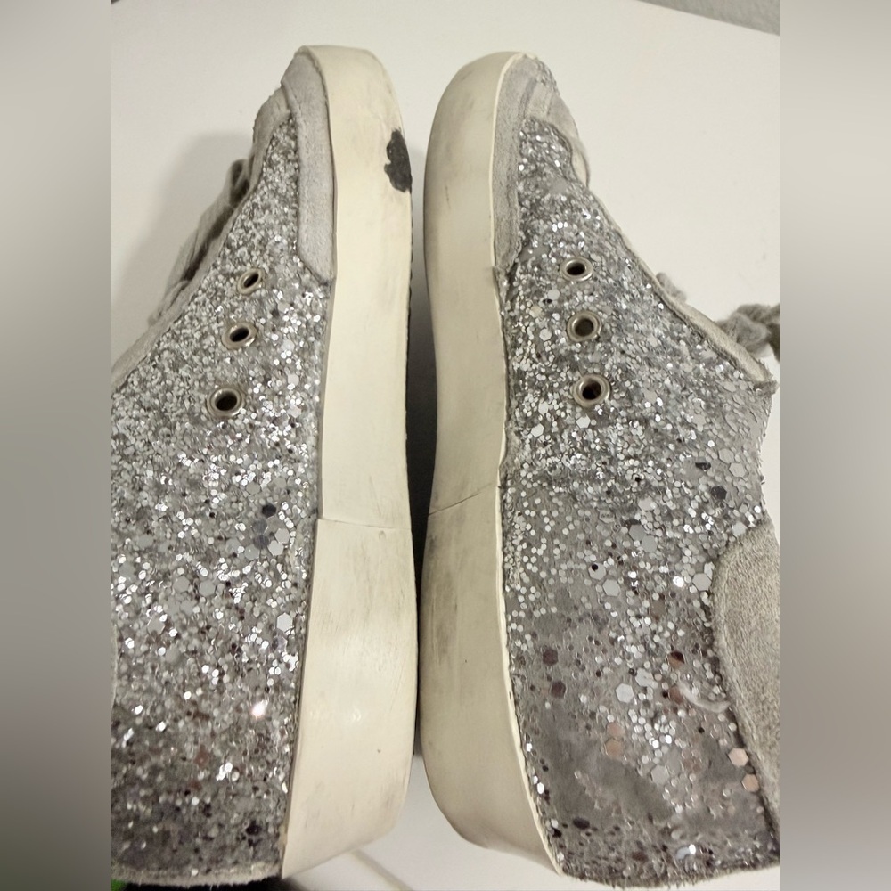 Golden Goose Kids  size 31 Silver Glitter Sneakers - Picture 6 of 10